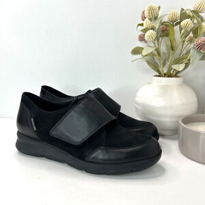 Mephisto Air-Jet Colombe Monk Strap Leather/Suede Shoes Black Women 8 Tried On